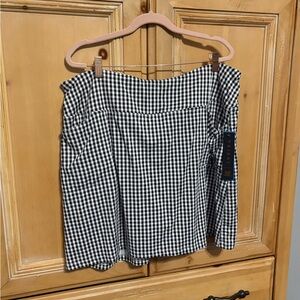 Tribal Sport Black & White Gingham Athletic Skort - XL - Built-In Shorts - NWT